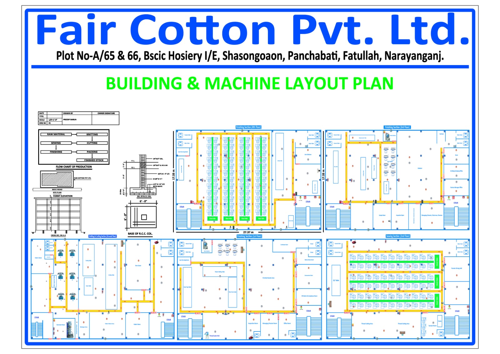 Fair Cotton building and machine layout plan