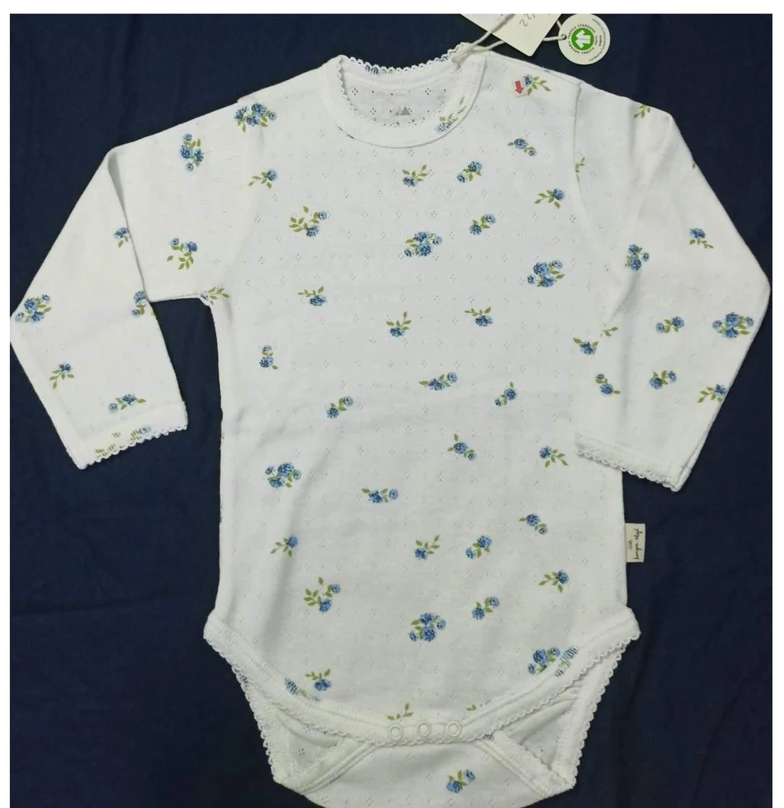 Babywear body sample showing long sleeve body