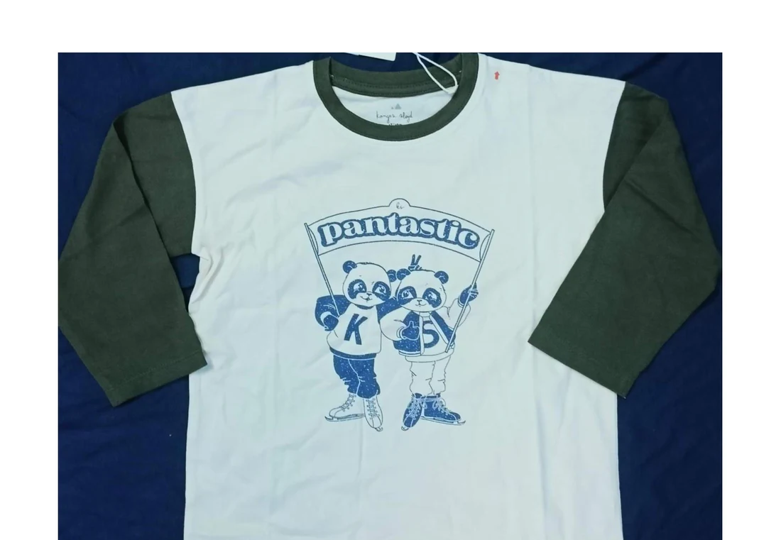 Kidswear top sample showing long sleeve t-shirt