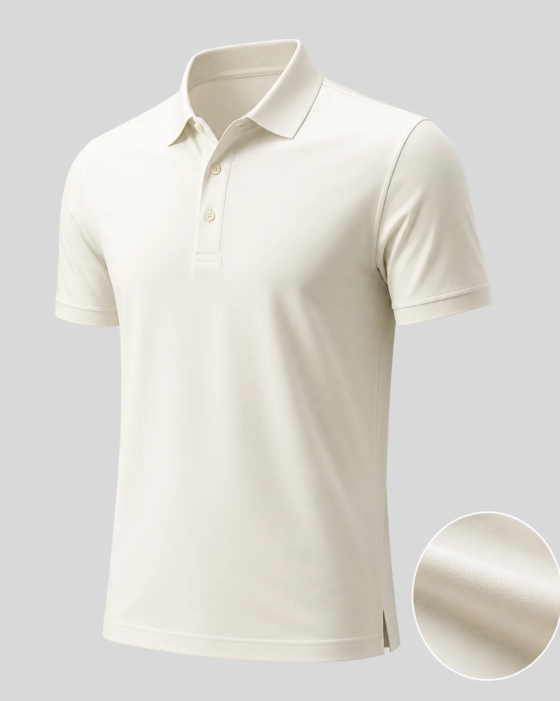 Classic solid cotton pique polo shirt sample