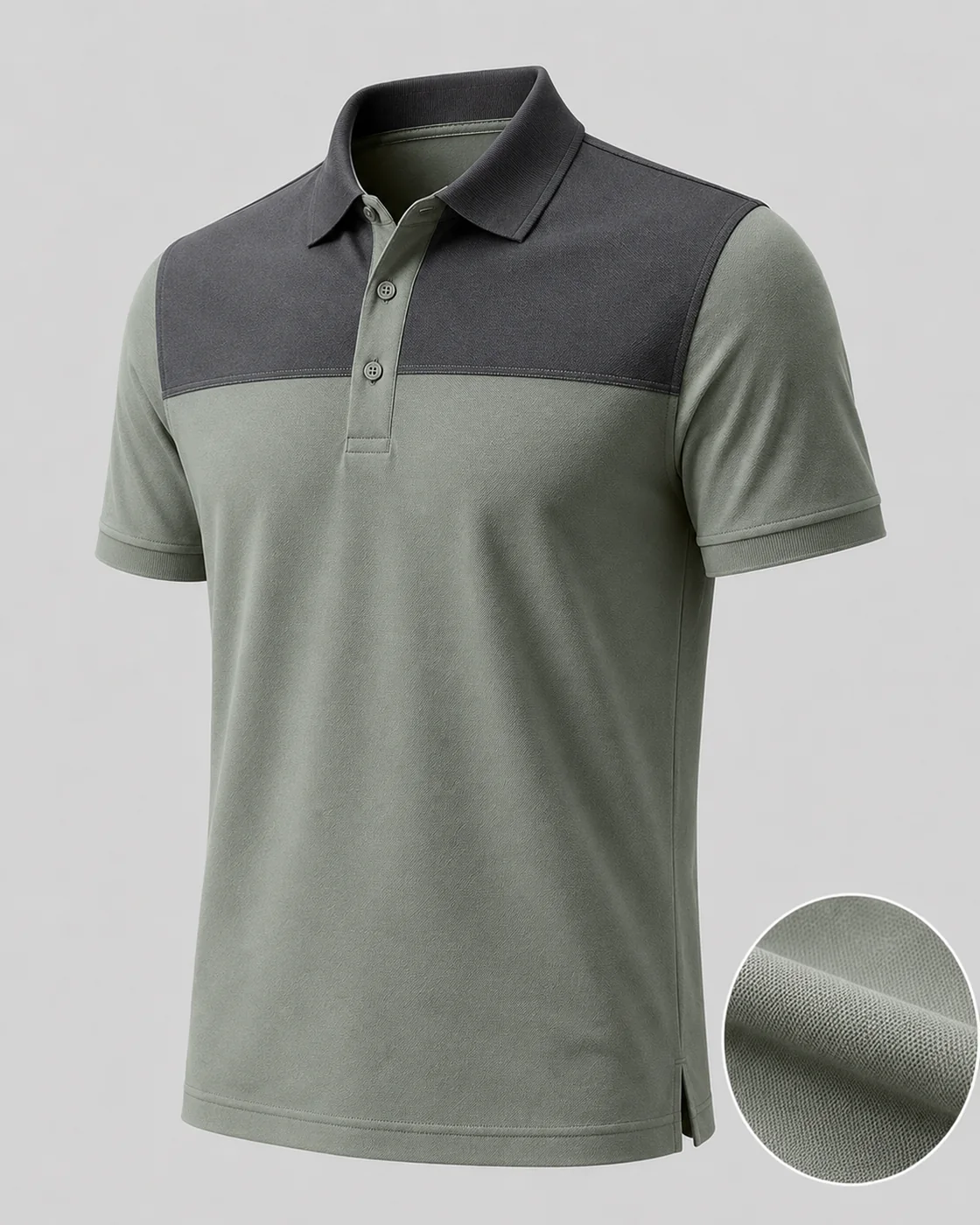 Contrast collar polo shirt sample