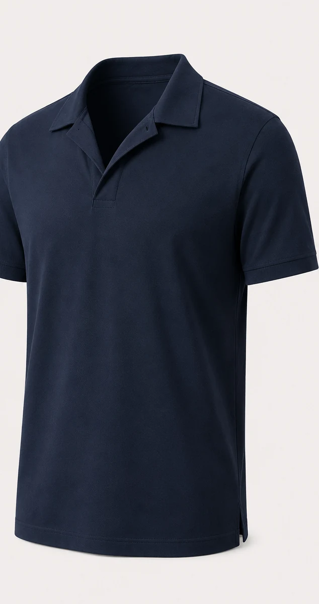 Open-collar resort polo shirt sample