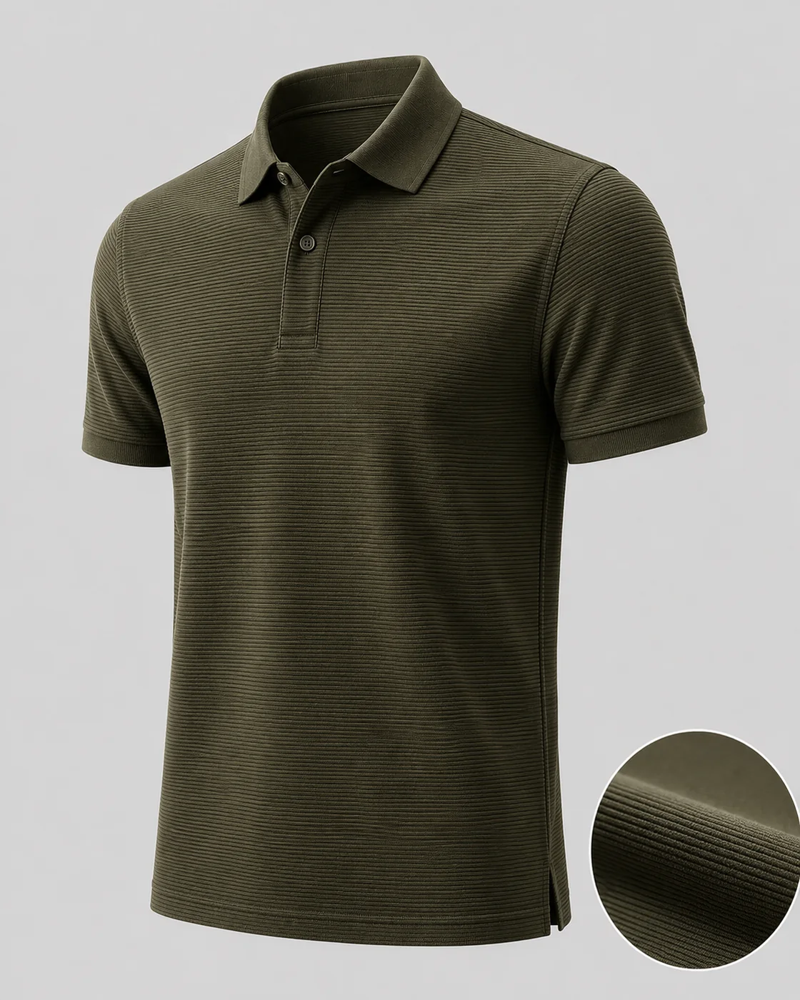 Ottoman rib polo shirt sample