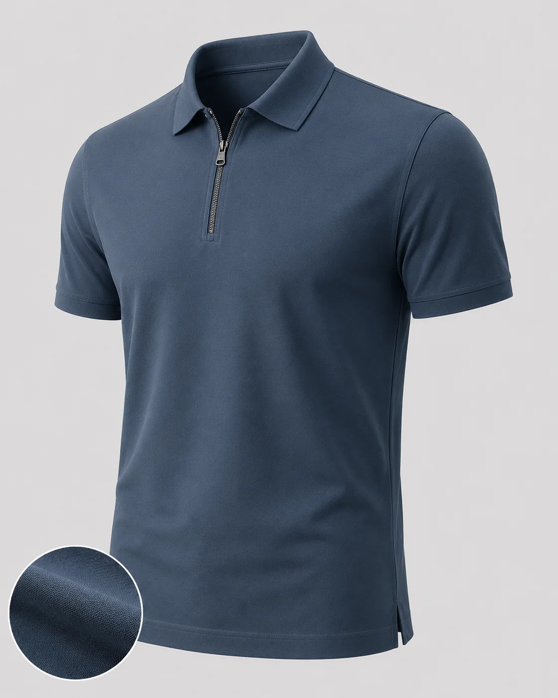 Blue summer performance polo shirt sample