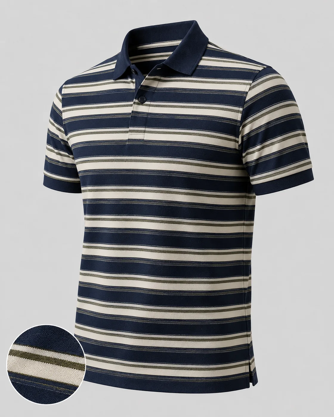 Yarn-dyed stripe polo shirt sample